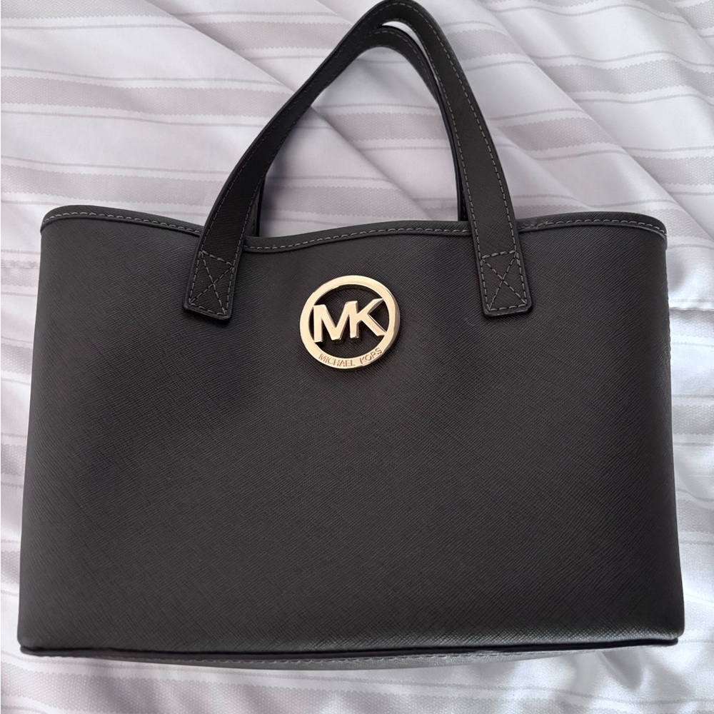 Michael Kors dark green mini Tote Bag logo emblem